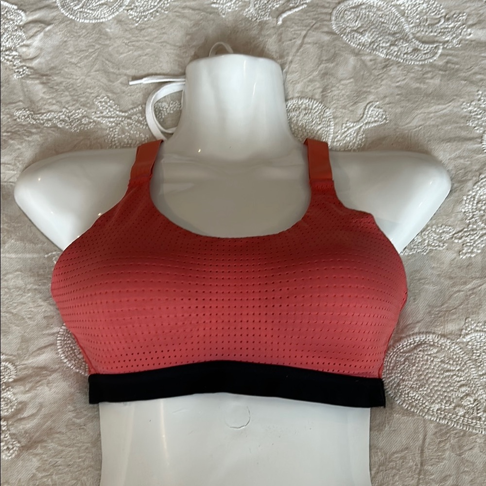 Victoria's Secret Black and Orange Sports Bra Racerback